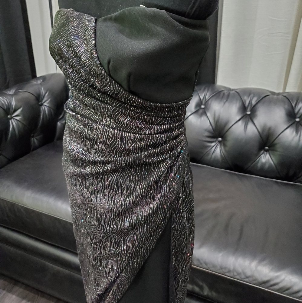 Teeze Me Glitter Mesh Strapless Dress - Picture 4 of 7